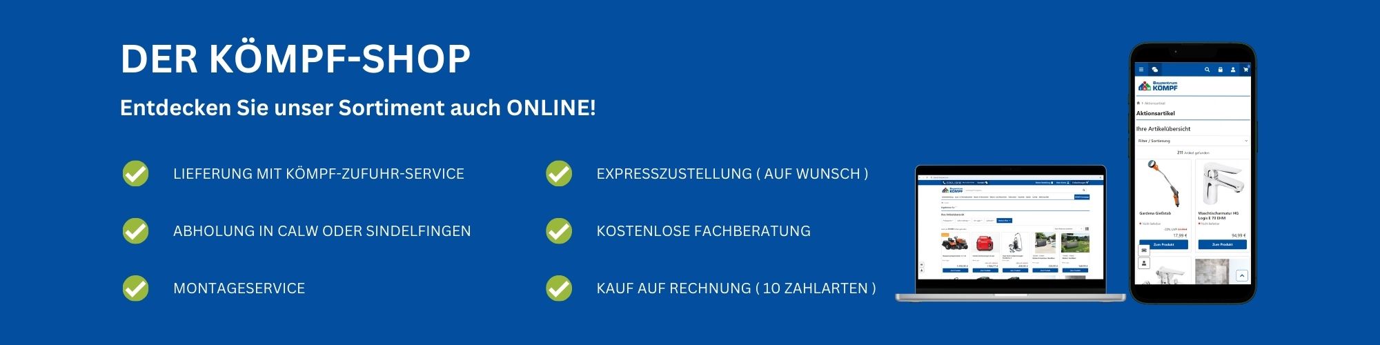 Unseren Online-Shop entdecken